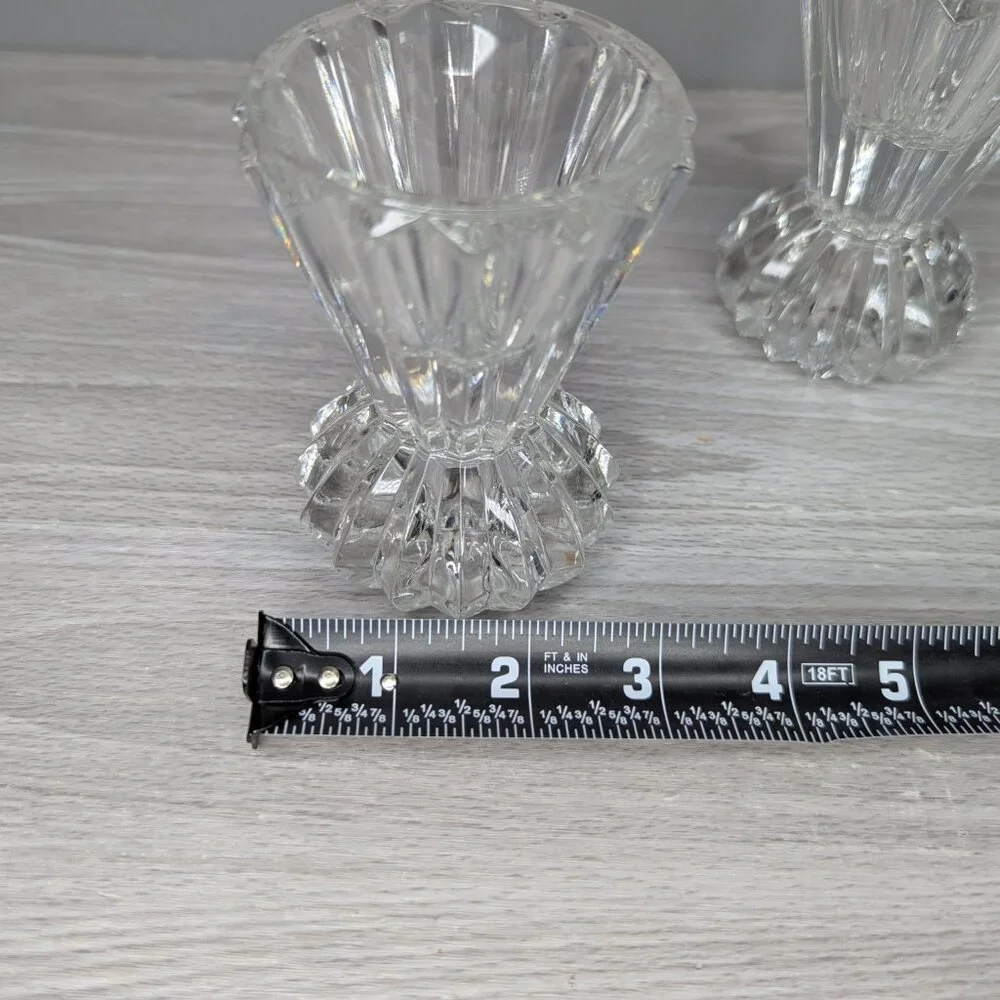 Mikasa Diamond Fire Pair of Crystal Candle Holders 4